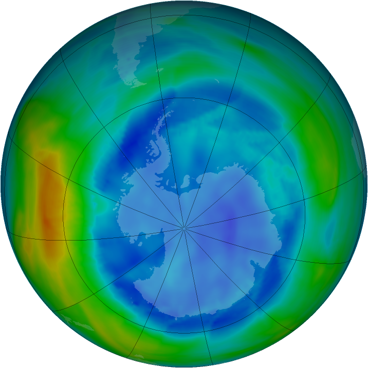 Antarctic ozone map for 18 August 2006